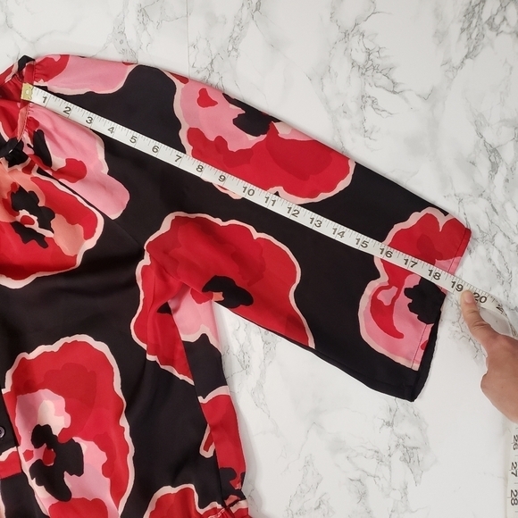 Outback Red Floral Pink Red Black Blouse - Picture 10 of 11